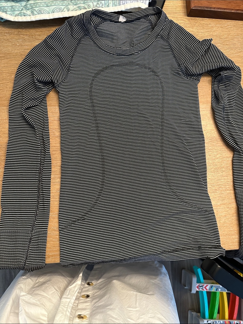 lululemon athletica Black & White Striped Long-Sleeve Crew